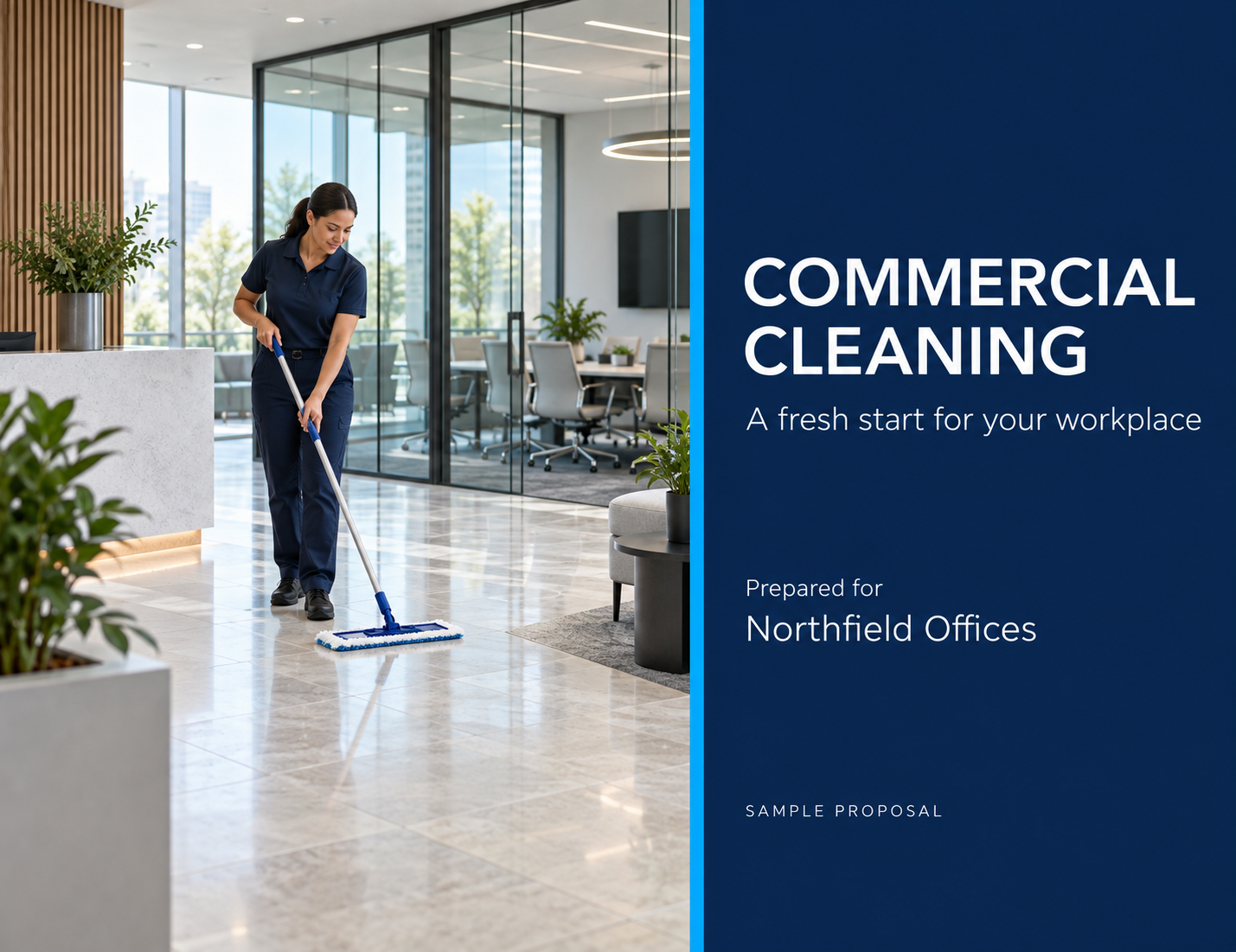 Commercial cleaning proposal cover for Northfield Offices
